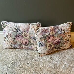 Floral Tapestry Throw Pillows